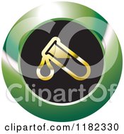 Clipart Of A Gold Test Tube On A Black And Green Icon Royalty Free Vector Illustration