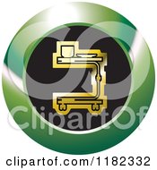 Clipart Of A Gold Medical Table On A Black And Green Icon Royalty Free Vector Illustration