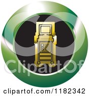 Clipart Of A Gold Diagnosis Monitor On A Black And Green Icon Royalty Free Vector Illustration
