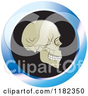 Clipart Of A Skull On A Black And Blue Icon Royalty Free Vector Illustration by Lal Perera