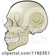 Clipart Of A Human Skull In Profile Royalty Free Vector Illustration