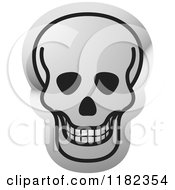 Clipart Of A Silver Skull Icon Royalty Free Vector Illustration by Lal Perera