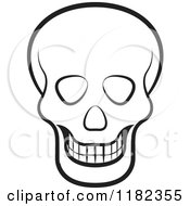 Clipart Of A Black And White Grinning Human Skull Royalty Free Vector Illustration by Lal Perera