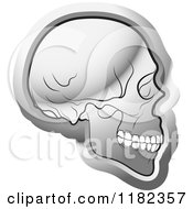 Clipart Of A Silver Human Skull In Profile Royalty Free Vector Illustration