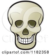 Clipart Of A Grinning Human Skull Royalty Free Vector Illustration