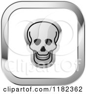 Clipart Of A Skull On A Silver And White Icon Royalty Free Vector Illustration