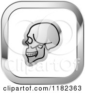 Clipart Of A Skull On A Silver And White Icon 2 Royalty Free Vector Illustration by Lal Perera
