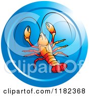 Poster, Art Print Of Round Blue Crawfish Icon