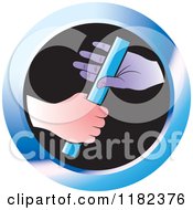 Clipart Of A Round Baton Relay Exchange Icon Royalty Free Vector Illustration