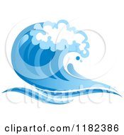 Poster, Art Print Of Blue Surf Ocean Wave 5