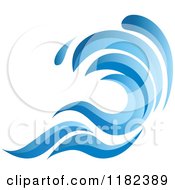 Clipart Of A Blue Surf Ocean Wave 3 Royalty Free Vector Illustration