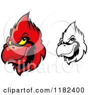 Red And Grayscale Cardinal Heads