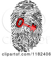 Poster, Art Print Of Red Key Over A Fingerprint
