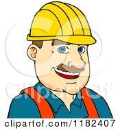 Poster, Art Print Of Happy Construction Worker Wearing A Hard Hat
