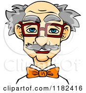 Poster, Art Print Of Happy Smart Old Man Wearing Glasses