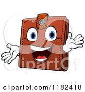 Clipart Of A Happy Wallet Mascot With Arms Royalty Free Vector Illustration