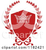 Poster, Art Print Of Red Shield And Laurel Wreath With A Crown