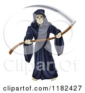 Grim Reaper Holding A Sharp Scythe