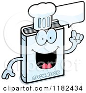 Cartoon Of A Talking Cook Book Mascot Royalty Free Vector Clipart