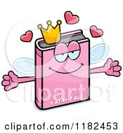 Cartoon Of A Loving Pink Fairy Tale Book Mascot Royalty Free Vector Clipart