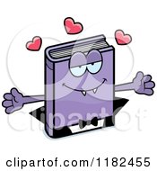 Cartoon Of A Loving Horror Vampire Book Mascot Royalty Free Vector Clipart