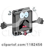 Cartoon Of A Scared Business Book Mascot Royalty Free Vector Clipart