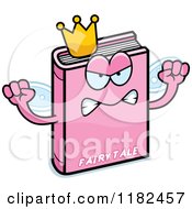 Cartoon Of A Mad Pink Fairy Tale Book Mascot Royalty Free Vector Clipart