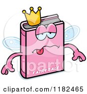 Cartoon Of A Sick Pink Fairy Tale Book Mascot Royalty Free Vector Clipart