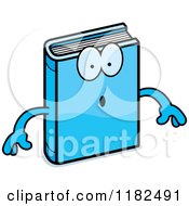 Cartoon Of A Surprised Blue Book Mascot Royalty Free Vector Clipart