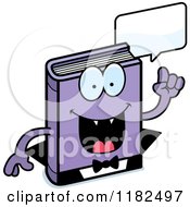 Cartoon Of A Talking Horror Vampire Book Mascot Royalty Free Vector Clipart