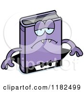 Cartoon Of A Depressed Horror Vampire Book Mascot Royalty Free Vector Clipart