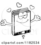 Cartoon Of A Black And White Loving Bible Mascot Royalty Free Vector Clipart