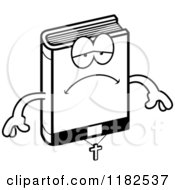 Cartoon Of A Black And White Depressed Bible Mascot Royalty Free Vector Clipart