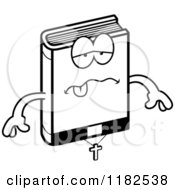 Cartoon Of A Black And White Sick Bible Mascot Royalty Free Vector Clipart by Cory Thoman