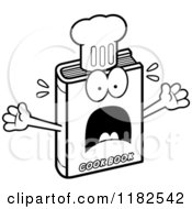 Cartoon Of A Black And White Scared Cook Book Mascot Royalty Free Vector Clipart by Cory Thoman
