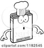 Black And White Surprised Cook Book Mascot