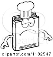Cartoon Of A Black And White Depressed Cook Book Mascot Royalty Free Vector Clipart