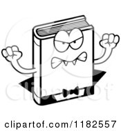Black And White Mad Horror Vampire Book Mascot Royalty Free Vector Clipart