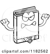 Black And White Mad Business Book Mascot Royalty Free Vector Clipart