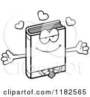 Black And White Loving Business Book Mascot Royalty Free Vector Clipart