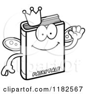 Poster, Art Print Of Black And White Waving Fairy Tale Book Mascot
