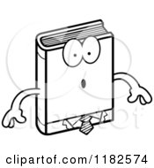 Black And White Surprised Business Book Mascot Royalty Free Vector Clipart