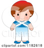 Poster, Art Print Of Happy Patriotic Boy Wearing Scottish Flag Clothing