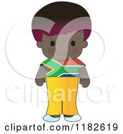 Poster, Art Print Of Happy Patriotic Boy Wearing South African Flag Clothing