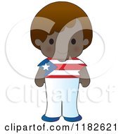Poster, Art Print Of Happy Patriotic Boy Wearing Puerto Rican Flag Clothing