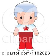 Happy Patriotic Boy Wearing Canadian Flag Clothing