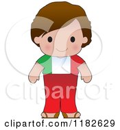 Happy Patriotic Boy Wearing Italian Flag Clothing
