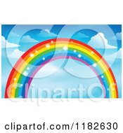 Poster, Art Print Of Sparkly Rainbow And Clouds In A Sky