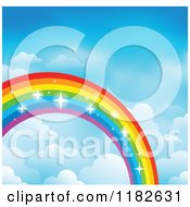 Poster, Art Print Of Sparkly Rainbow And Clouds In A Sky 3