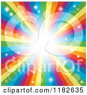 Rainbow Burst With Sparkles And Flares